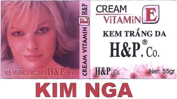 Mẫu nhãn hiệu KIM NGA CREAM VITAMIN E KEM TRắNG DA H&P CO