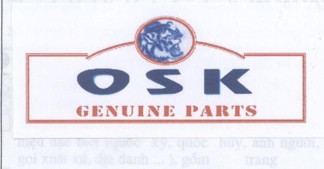 Mẫu nhãn hiệu OSK GENUINE PARTS