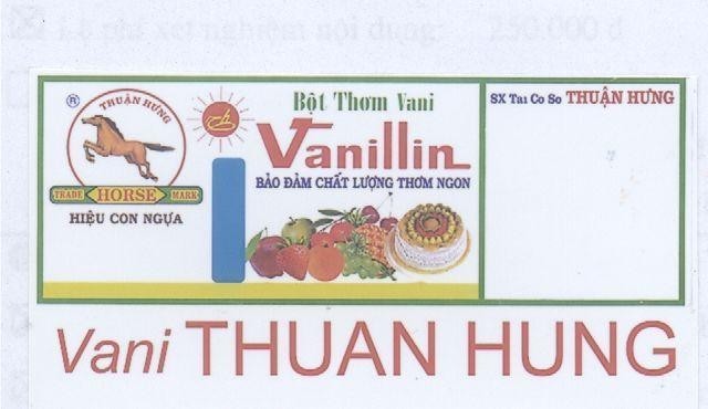 Mẫu nhãn hiệu BộT THƠM VANI VANILLIN HIEU CON NGUA VANI THUAN HUNG TH TRADE HORSE MARK