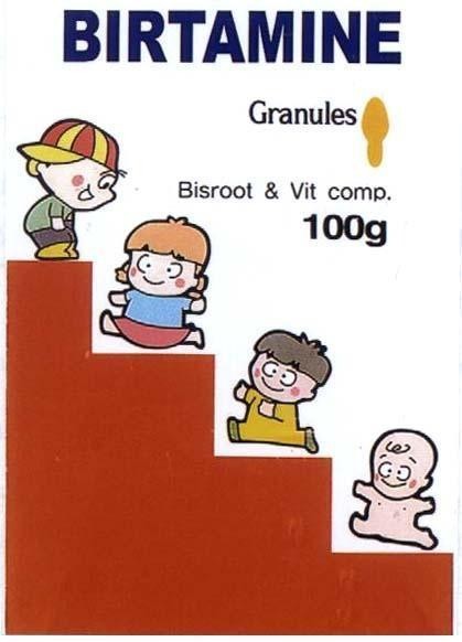 Mẫu nhãn hiệu BIRTAMINE GRANULES BISROOT & VIT COMP