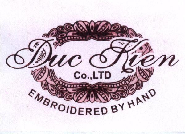 Mẫu nhãn hiệu DUC KIEN CO LTD EMBROIDERED BY HAND
