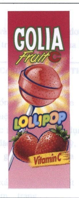 Mẫu nhãn hiệu GOLIA FRUIT C LOLLIPOP VITAMIN C