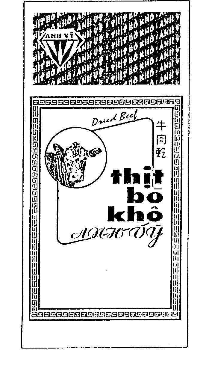 Mẫu nhãn hiệu THIT BO KHO ANH VY Xi Sheng Ming