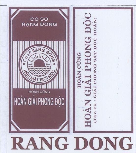 Mẫu nhãn hiệu Cơ sở Rạng Đông hiệu Mặt trời mọc Hoàn cứng Hoàn Giải phong độc