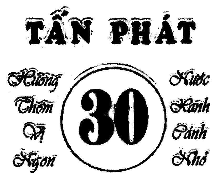 Mẫu nhãn hiệu Tấn Phát 30 Hương Thơm Vị Ngon Nước Xanh Cánh Nhỏ