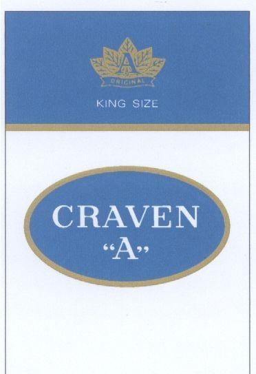 Mẫu nhãn hiệu A ORIGINAL KING SIZE CRAVEN A