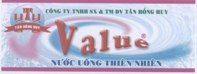 Mẫu nhãn hiệu HTH Tân Hồng Huy công ty TNHH SX & TM Tân Hồng Huy VALUE Nước Uống Thiên Nhiên
