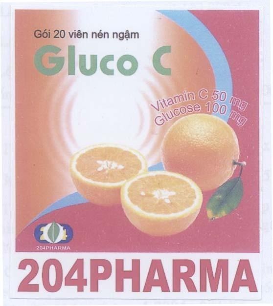 Mẫu nhãn hiệu GLUCO C 204 PHARMA
