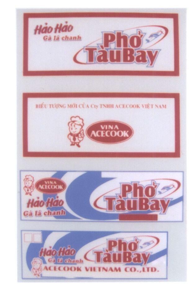 Mẫu nhãn hiệu VINA ACECOOK Hảo Hảo Gà Lá Chanh Phở Tàu Bay