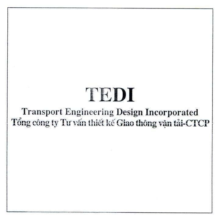 Mẫu nhãn hiệu TEDI Transport Engineering Design Incorporated Tổng công ty Tư vấn thiết kế Giao thông vận tải-CTCP