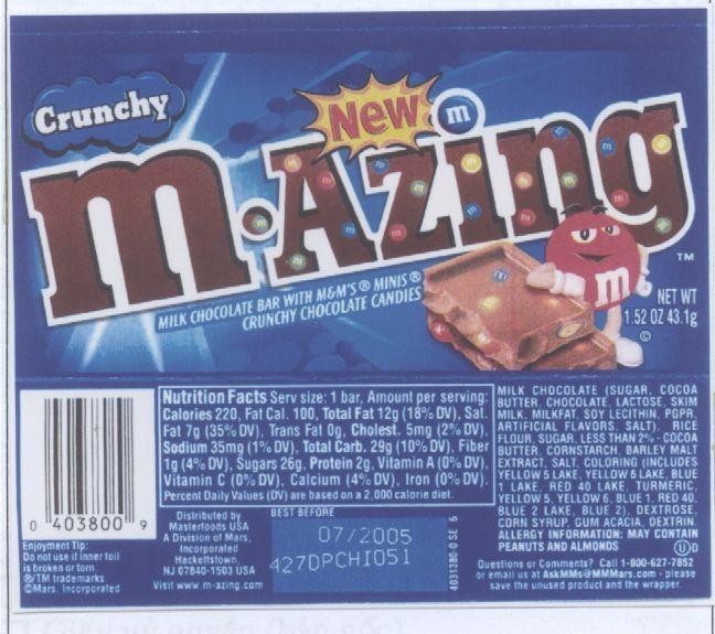 Mẫu nhãn hiệu CRUNCHY M.AZING M