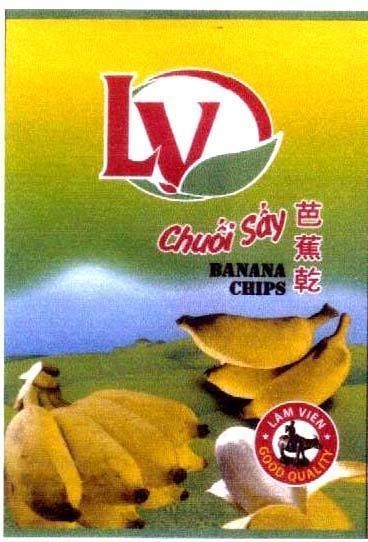 Mẫu nhãn hiệu LV Chuối Sấy BANANA CHIPS LAM VIEN GOOD QUALITY