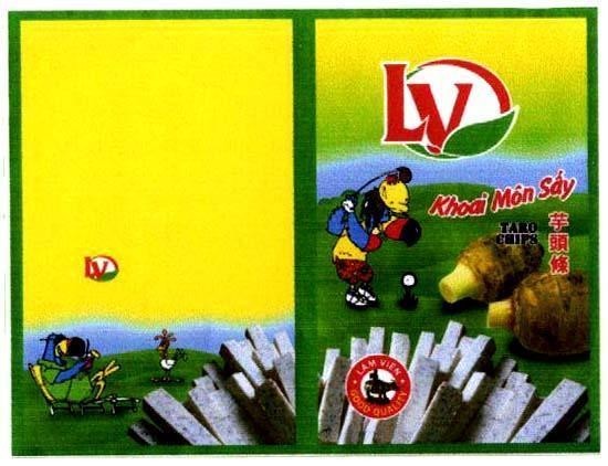 Mẫu nhãn hiệu LV KHOAI MÔN SấY TARO CHIPS LAM VIEN