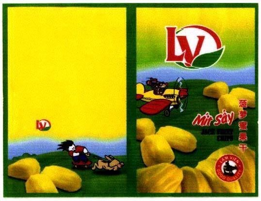 Mẫu nhãn hiệu LV MíT SấY JACK FRUIT CHIPS LAM VIEN