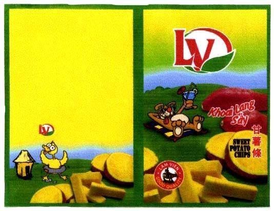 Mẫu nhãn hiệu LV KHOAI LANG SấY SWEET POTATO CHIPS LAM VIEN