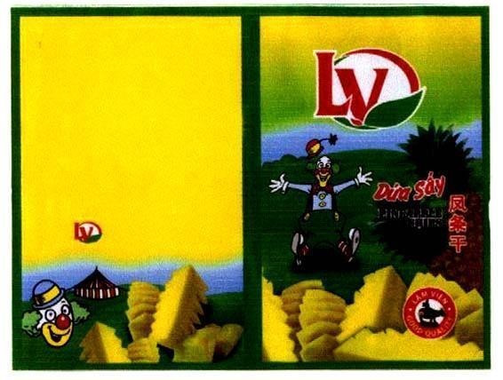 Mẫu nhãn hiệu LV DứA SấY PINEAPPLE CHIPS LAM VIEN