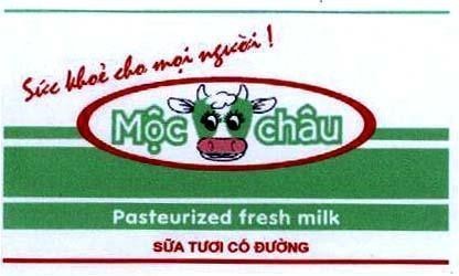 Mẫu nhãn hiệu Mộc Châu Sức khoẻ cho mọi người Sữa Tươi Có Đường
