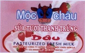 Mẫu nhãn hiệu Mộc Châu Sữa Tươi Thanh Trùng DÂU