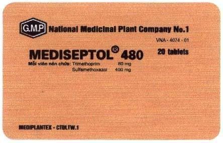 Mẫu nhãn hiệu MEDISEPTOL GMP 480 NATIONAL MEDICINAL PLANT COMPANY NO 1 MEDIPLANTEX CTDLTW 1