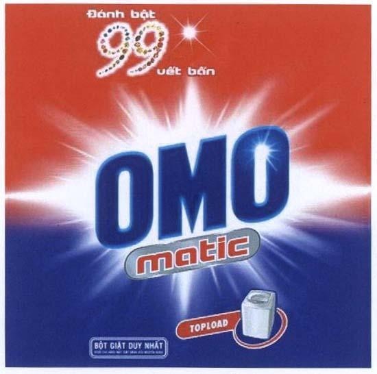 Mẫu nhãn hiệu OMO MATIC ĐáNH BậT 99 VếT BẩN TOPLOAD BOT GIAT DUY NHAT
