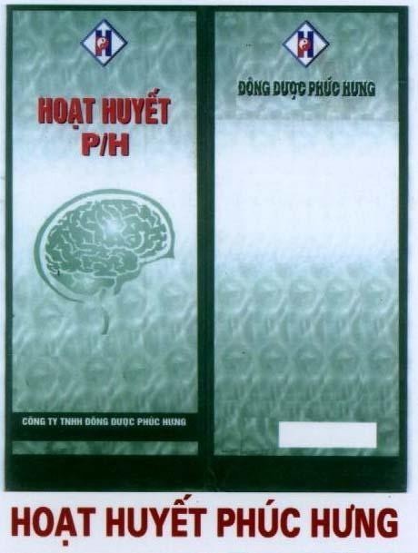 Mẫu nhãn hiệu Hoạt huyết P/H Hoạt huyết Phúc Hưng đông dược Phúc Hưng