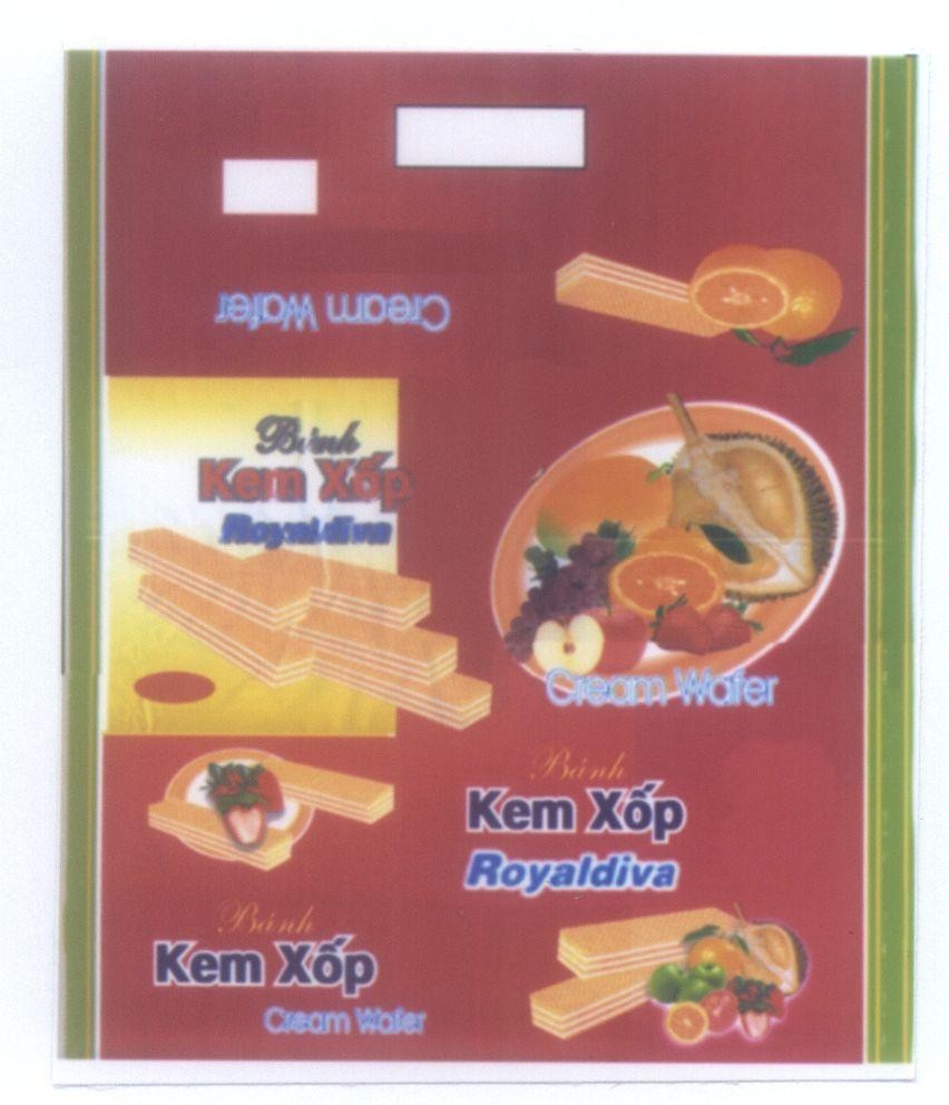 Mẫu nhãn hiệu Bánh Kem Xốp CREAM WAFER ROYALDIVA