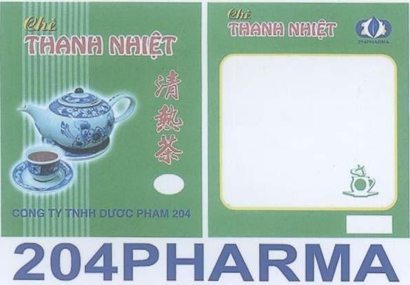 Mẫu nhãn hiệu CHE THANH NHIET 204 PHARMA CONG TY TNHH DUOC PHAM 204 Qìng rè chá