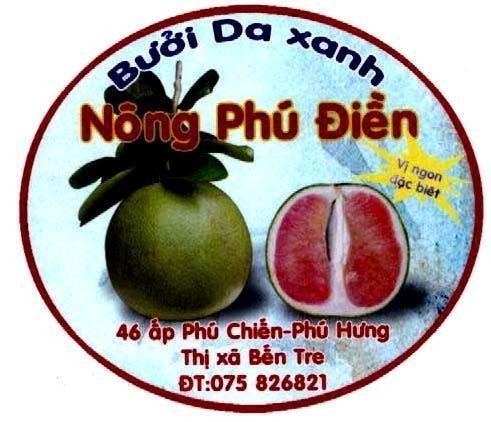 Mẫu nhãn hiệu NÔNG PHú ĐIềN BƯởI DA XANH