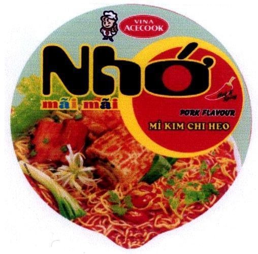 Mẫu nhãn hiệu Nhớ mãi mãi mì Kim Chi heo VINA ACECOOK