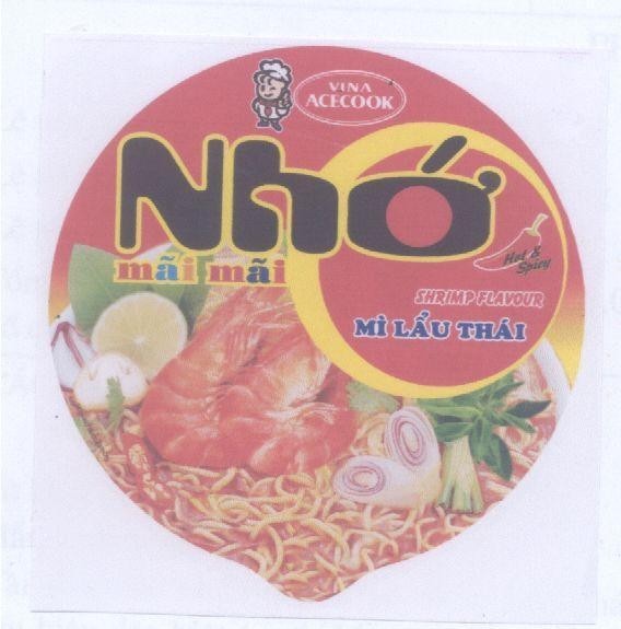 Mẫu nhãn hiệu VINA ACECOOK Nhớ mãi mãi mì Lẩu Thái