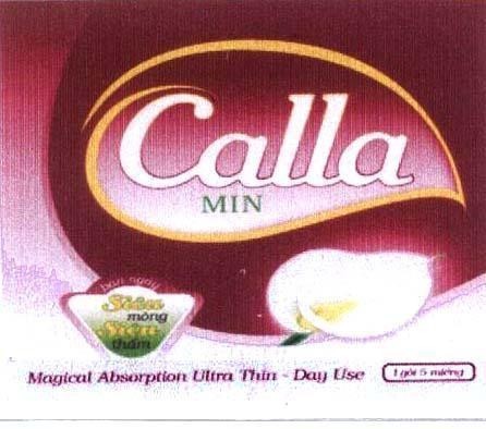 Mẫu nhãn hiệu CALLA MIN BAN NGàY SIÊU MỏNG SIÊU THấM