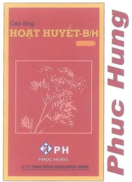 Mẫu nhãn hiệu CAO LONG HOạT HUYếT - B/H PHUC HUNG P H P/H PHUC HUNG C.TY TNHH DONG DUOC PHUC HUNG