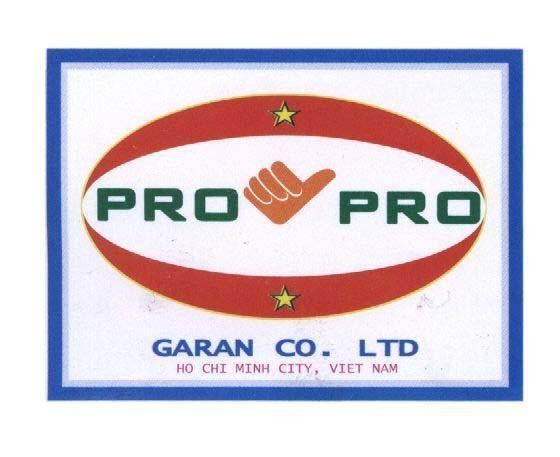Mẫu nhãn hiệu PRO PRO GARAN CO LTD HO CHI MINH CITY VIET NAM