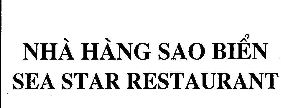 Mẫu nhãn hiệu NHA HANG SAO BIEN SEA STAR RESTAURANT