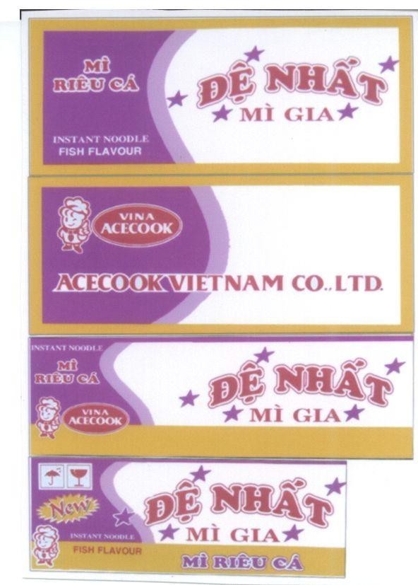 Mẫu nhãn hiệu Mì Riêu Cá Đệ Nhất Mì Gia VINA ACECOOK VIETNAM CO LTD