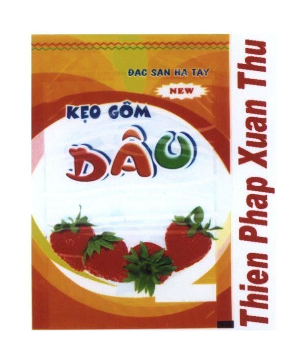 Mẫu nhãn hiệu Đặc sản Hà Tây NEW Kẹo Gốm Dâu THIEN PHAP XUAN THU