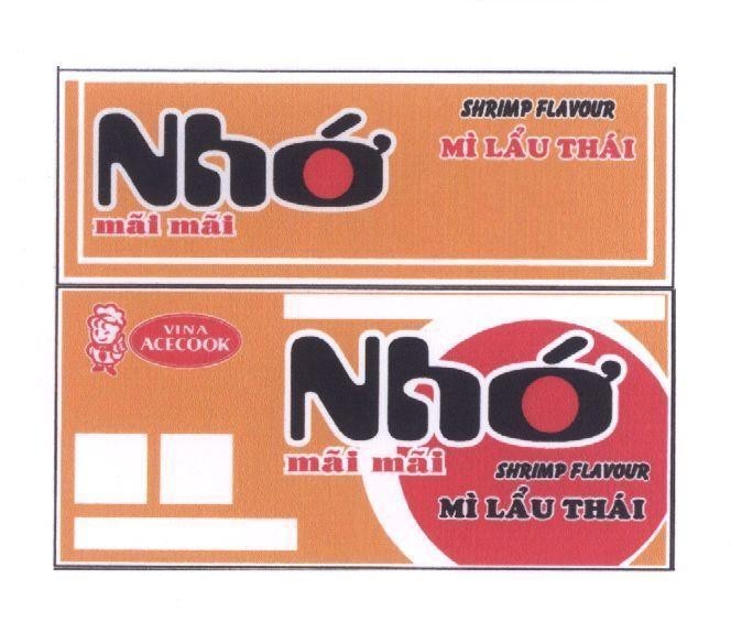 Mẫu nhãn hiệu VINA ACECOOK Nhớ mãi mãi Mì Lẩu Thái SHRIMP FLAVOUR