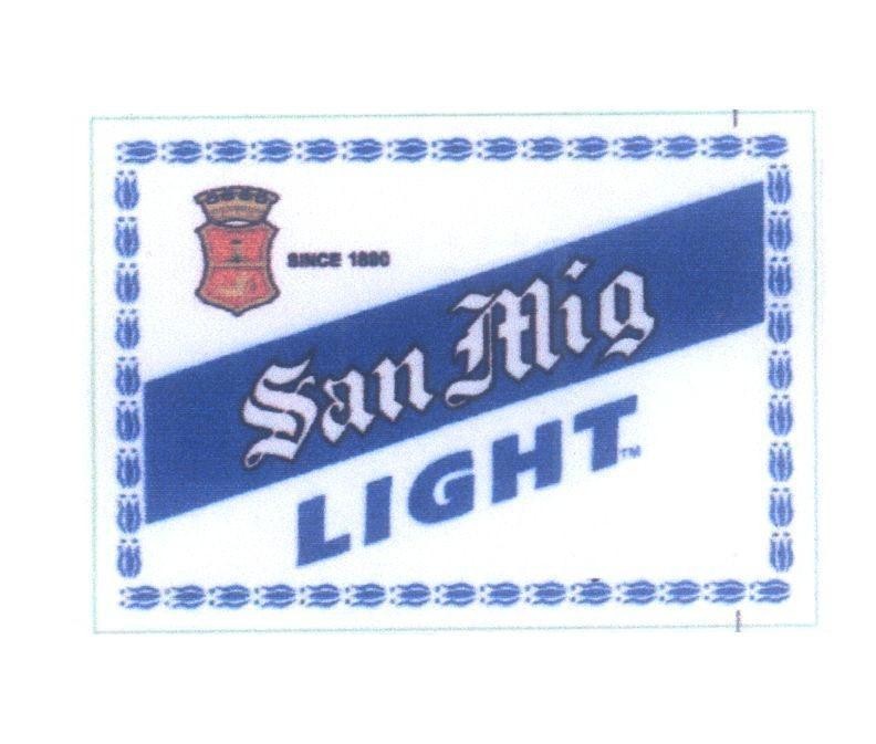 Mẫu nhãn hiệu SAN MIG LIGHT TM SINCE 1980 PALE PILSEN