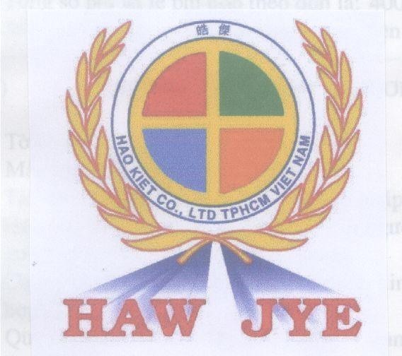 Mẫu nhãn hiệu HAW JYE HAO KIET CO LTD TPHCM VIET NAM