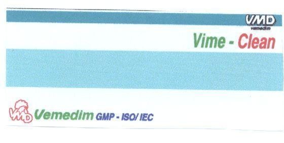 Mẫu nhãn hiệu VMD VIME-CLEAN VEMEDIM GMP - ISO/IEC