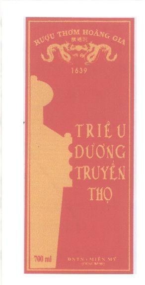 Mẫu nhãn hiệu Rượu Thơm Hoàng Gia Triêu Dương Truyền Thọ [Nguyễn Phúc Tộc: Juan fu tsu] 1639