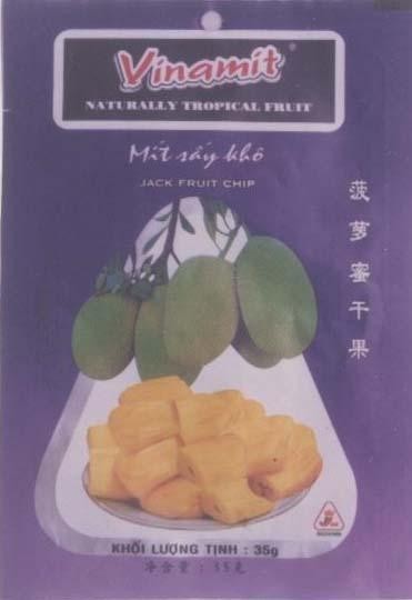 Mẫu nhãn hiệu VINAMIT Mít Sấy Khô JAX DELTAFOOD FRUIT CHIP PO LO MI KUO KAN LAT CING HAN LIANG