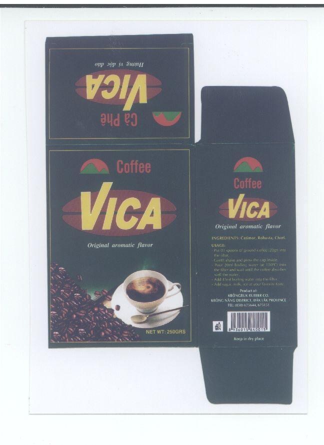 Mẫu nhãn hiệu Cà Phê VICA COFFEE HUONG VI DOC DAO ORIGINAL AROMATIC FLAVOR
