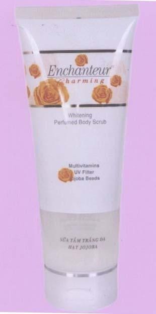 Mẫu nhãn hiệu ENCHANTEUR CHARMING SữA TắM TRắNG DA HạT JOJOBA WHITENING PERFUMED BODY SCRUB
