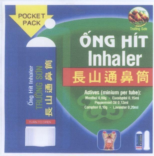 Mẫu nhãn hiệu ốNG HíT INHALER TRƯờNG SƠN POCKET PACK CTY DONG NAM DUOC TRƯờNG SƠN CHANG SHAN XI JIN GUAN ACTIVE IN