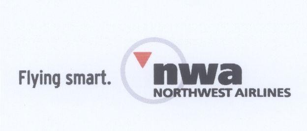 Mẫu nhãn hiệu FLYING SMART NWA NORTHWEST AIRLINES