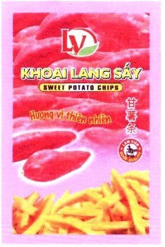 Mẫu nhãn hiệu LV LÂM VIÊN KHOAI LANG Sấy Hương vị thiên nhiên KAN SHU TIAO KHO