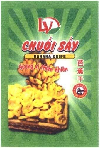 Mẫu nhãn hiệu LV LÂM VIÊN Chuối Sấy Hương vị thiên nhiên PA CHIAO KAN KHO