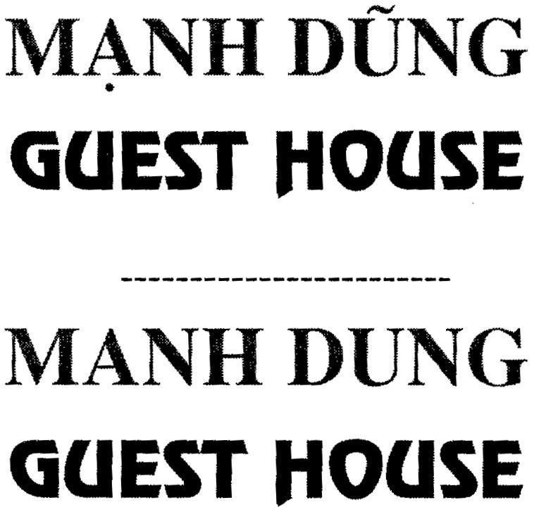 Mẫu nhãn hiệu MạNH DũNG GUEST HOUSE MANH DUNG GUEST HOUSE