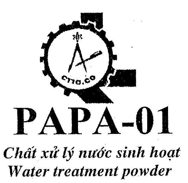 Mẫu nhãn hiệu CTIC CO PAPA-01 WATER TREATMENT POWDER Chất Xử Lý Nước Sinh Hoạt